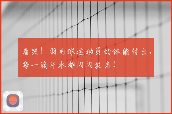 看哭！羽毛球运动员的体能付出，每一滴汗水都闪闪发光！